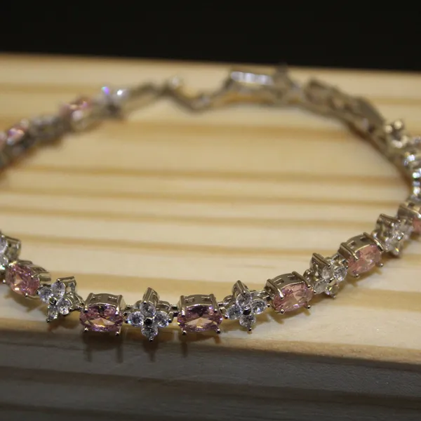 Pink_&_Silver_Premium_Tennis_Bracelets_For_Women