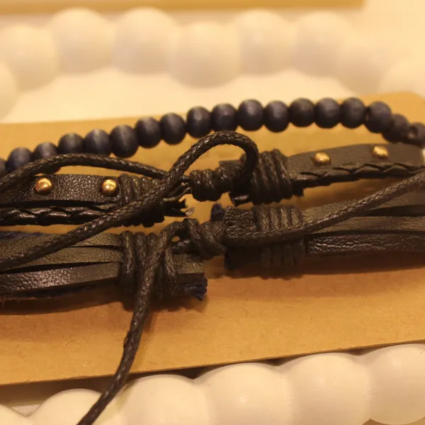 Multi-Layer_Leather_Wooden_Bead__Hand-Woven_Four-Piece_Men's_Bracelet
