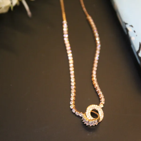 White_&_Golden_Premium_Brass_And_American_Diamond_Neck_Pendant_For_Women