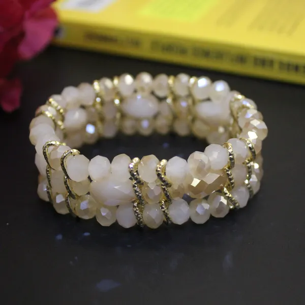 Cream_&_Golden_Premium_Crystal_Stretch_Bracelets_For_Women