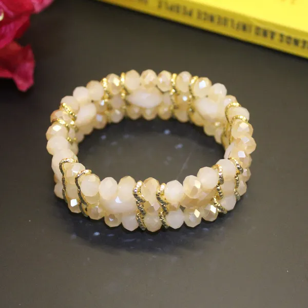 Cream_&_Golden_Premium_Crystal_Stretch_Bracelets_For_Women