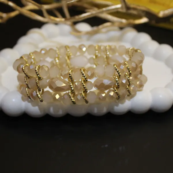 Cream_&_Golden_Premium_Crystal_Stretch_Bracelets_For_Women