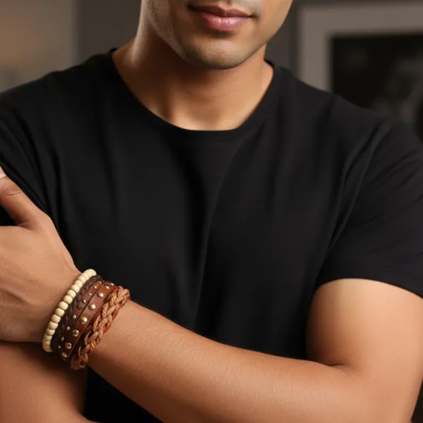 Multi-Layer_Leather_Wooden_Bead__Hand-Woven_Four-Piece_Men's_Bracelet