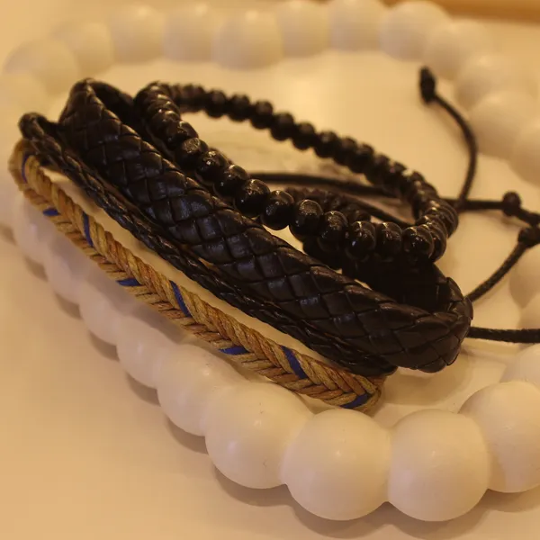Multi-Layer_Leather_Wooden_Bead__Hand-Woven_Four-Piece_Men's_Bracelet