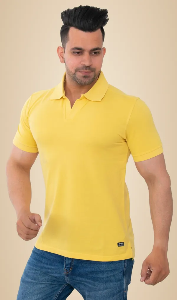 Golden_Yellow_Viva_Pure_Cotton_Blend_T-Shirt_For_Men