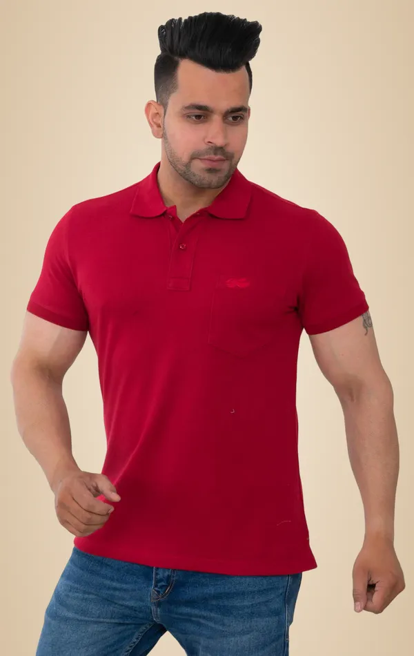 Crimson_Red_Edge_Pure_Cotton_Blend_T-Shirt_For_Men