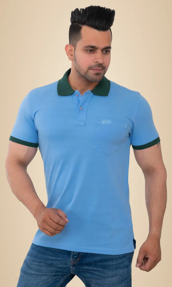 Aqua_Skyblue_Charm_Pure_Cotton_Blend_T-Shirt_For_Men