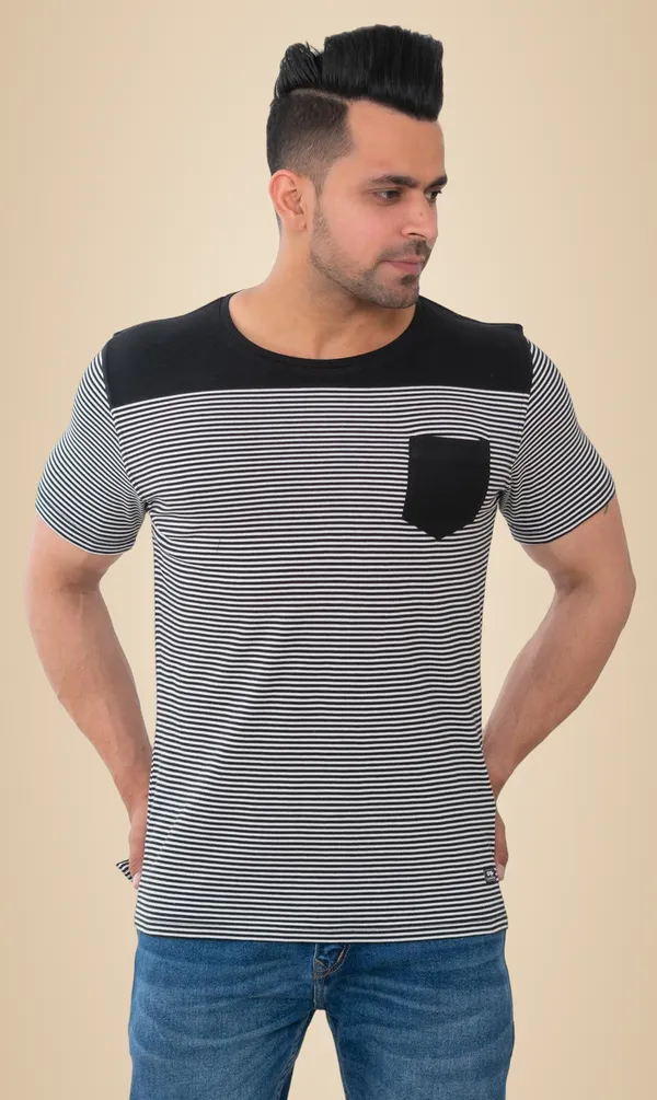 Grey_&_Black_Shadow_Cotton_Blend_T-Shirt_For_Men