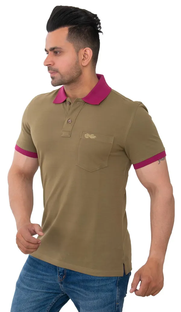 Khaki_Desert_Trail_Pure_Cotton_Blend_T-Shirt_For_Men