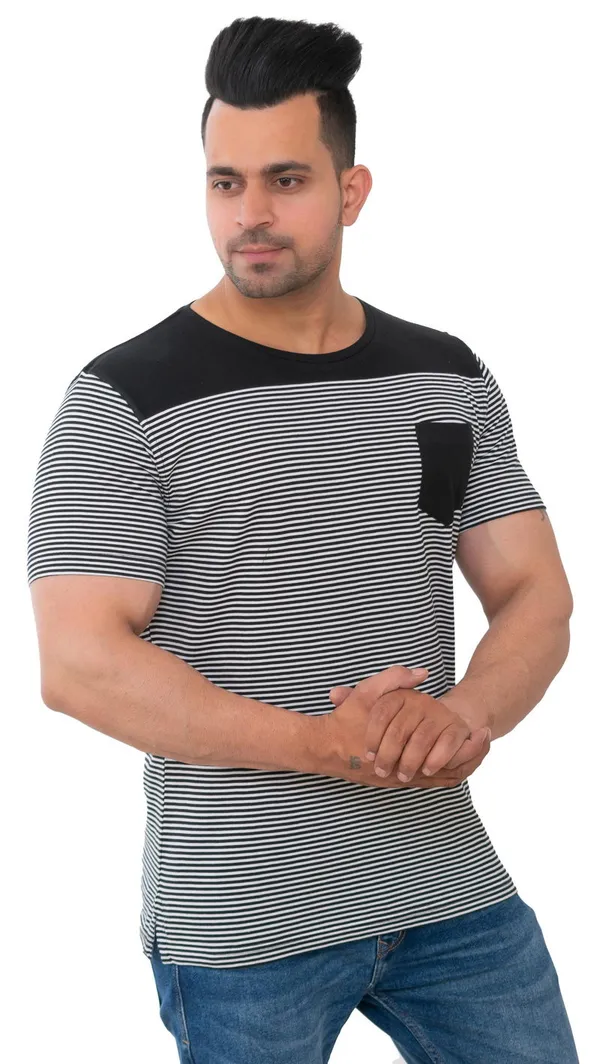 Grey_&_Black_Shadow_Cotton_Blend_T-Shirt_For_Men