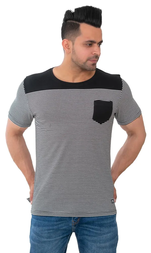 Grey_&_Black_Shadow_Cotton_Blend_T-Shirt_For_Men