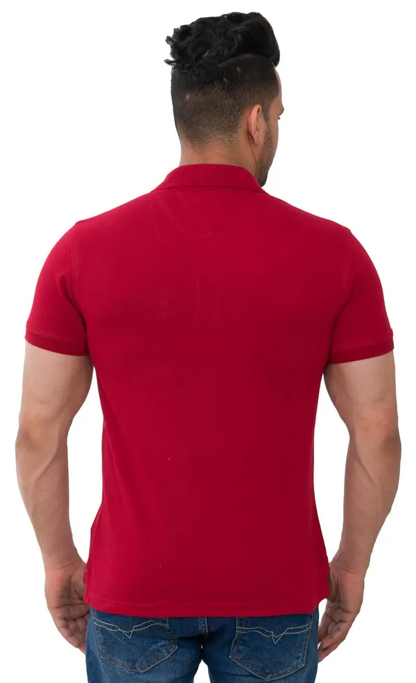 Crimson_Red_Edge_Pure_Cotton_Blend_T-Shirt_For_Men