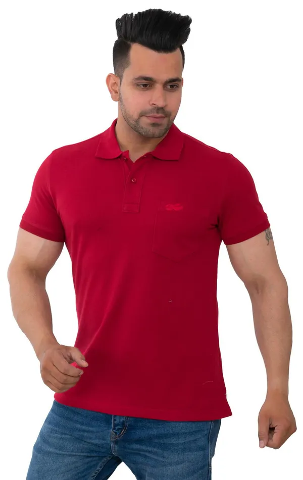 Crimson_Red_Edge_Pure_Cotton_Blend_T-Shirt_For_Men