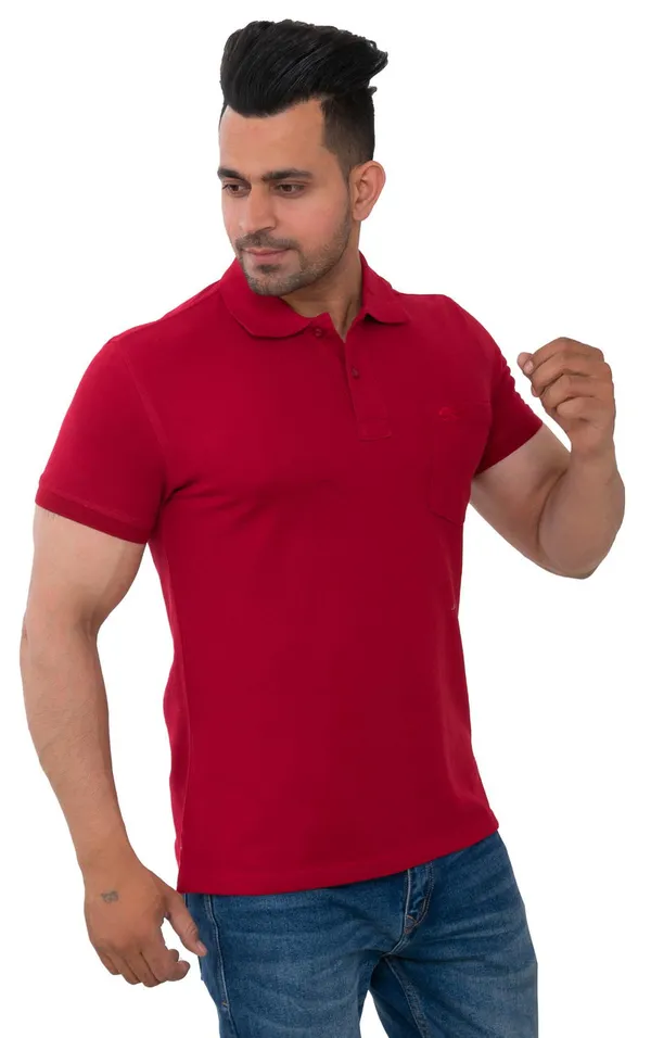 Crimson_Red_Edge_Pure_Cotton_Blend_T-Shirt_For_Men