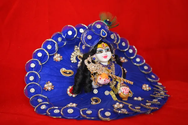 Blue__Dust_Marbel_Laddu_Gopal_With_Poshak_And_Shringar_Handmade_|_Embroidered