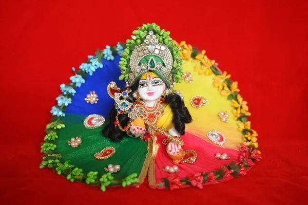 Multicolor__Dust_Marbel_Laddu_Gopal_With_Poshak_And_Shringar_Handmade_|_Embroidered