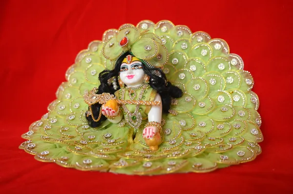 Light_Green__Dust_Marbel_Laddu_Gopal_With_Poshak_And_Shringar_Handmade_|_Embroidered