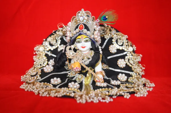 Black__Dust_Marbel_Laddu_Gopal_With_Poshak_And_Shringar_Handmade_|_Embroidered