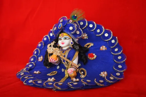 Blue__Dust_Marbel_Laddu_Gopal_With_Poshak_And_Shringar_Handmade_|_Embroidered