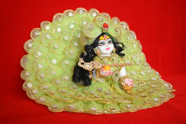 Light_Green__Dust_Marbel_Laddu_Gopal_With_Poshak_And_Shringar_Handmade_|_Embroidered