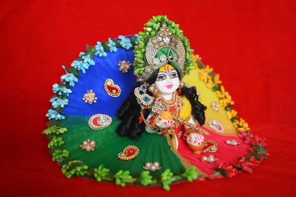 Multicolor__Dust_Marbel_Laddu_Gopal_With_Poshak_And_Shringar_Handmade_|_Embroidered