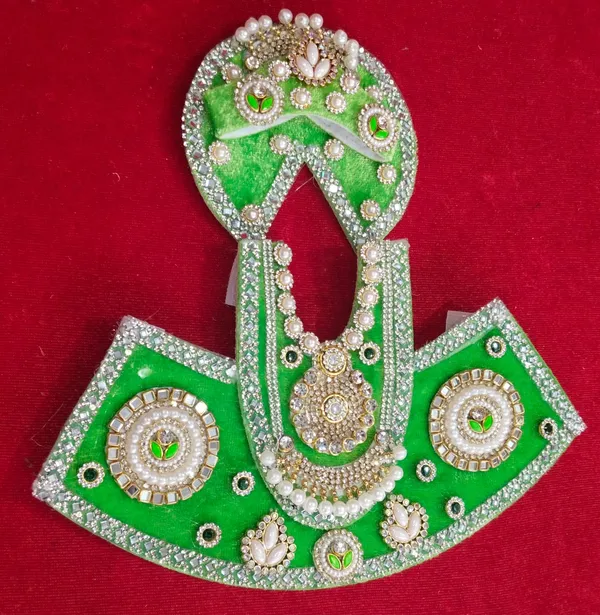 GREEN_Khatu_shayam_ji_dress_Handmade_|_Embroidered