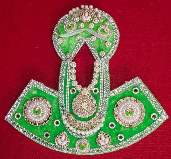 GREEN_Khatu_shayam_ji_dress_Handmade_|_Embroidered