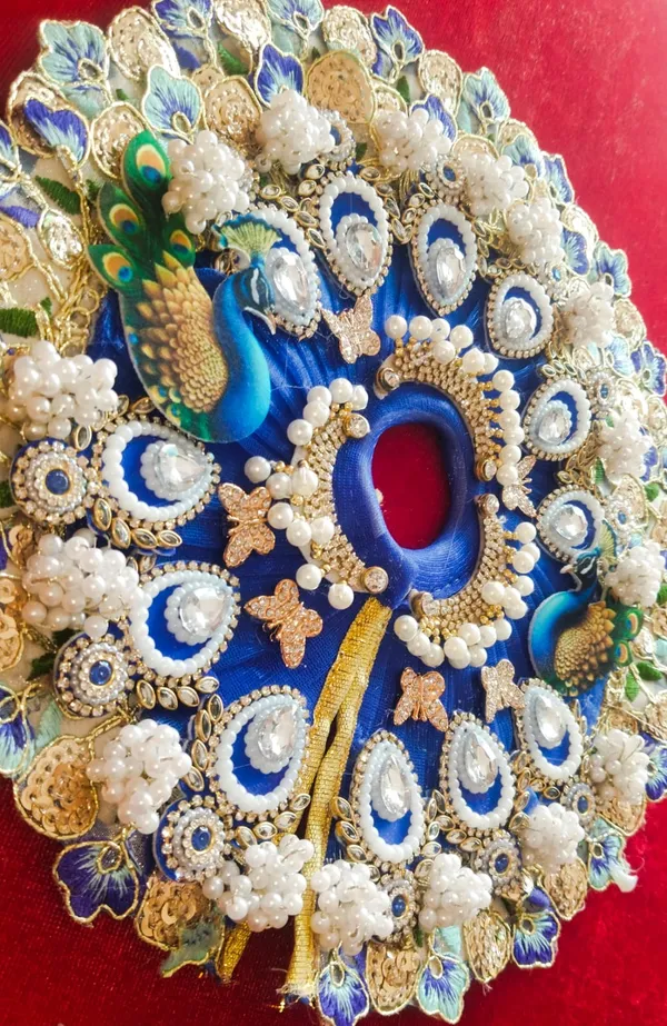 Handcrafted_Blue_Laddu_Gopal_Poshak__|_Peacock_Pattern_|_Embroidered