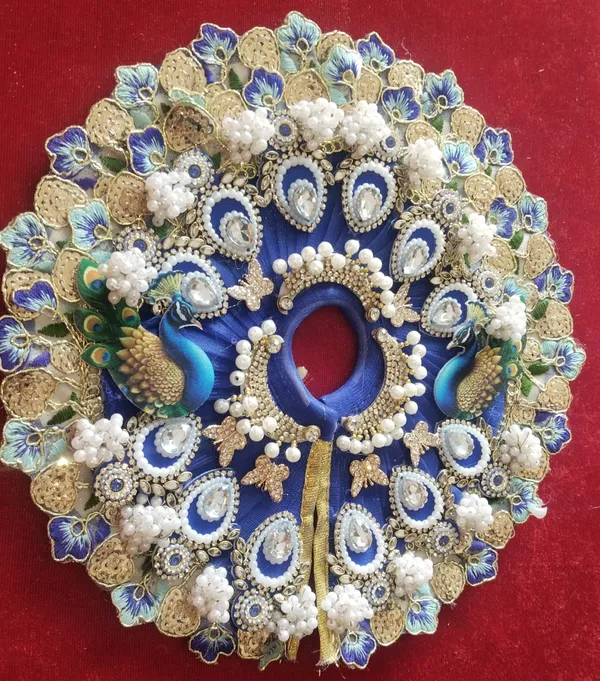 Handcrafted_Blue_Laddu_Gopal_Poshak__|_Peacock_Pattern_|_Embroidered