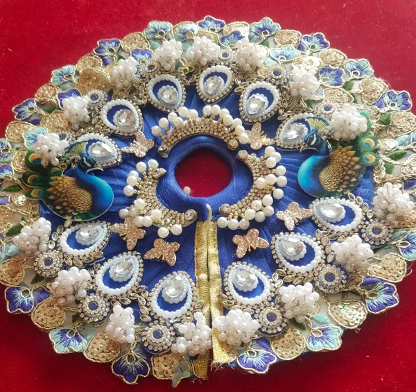 Handcrafted_Blue_Laddu_Gopal_Poshak__|_Peacock_Pattern_|_Embroidered