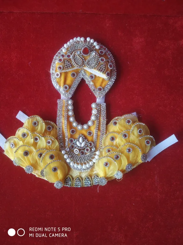 Yellow_Khatu_shayam_ji_dress_Handmade_|_Embroidered
