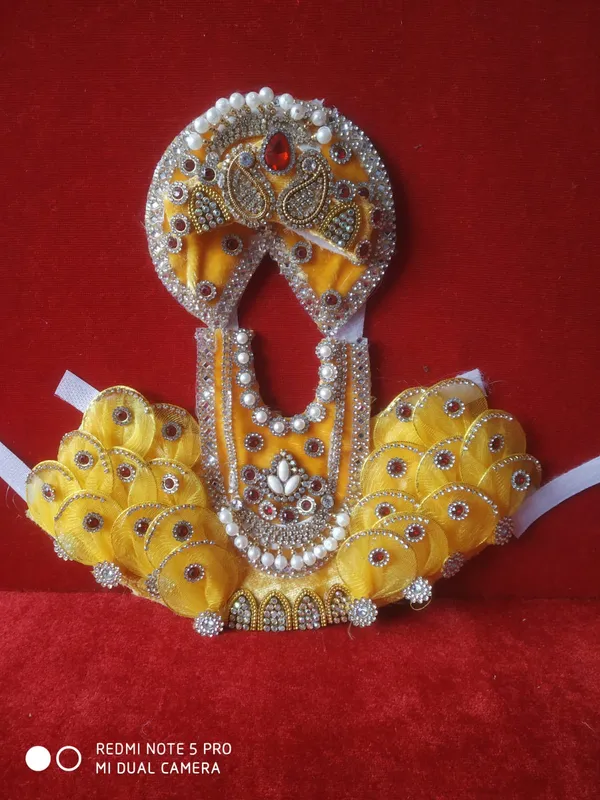 Yellow_Khatu_shayam_ji_dress_Handmade_|_Embroidered