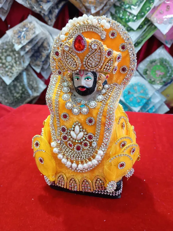 Yellow_Khatu_shayam_ji_dress_Handmade_|_Embroidered