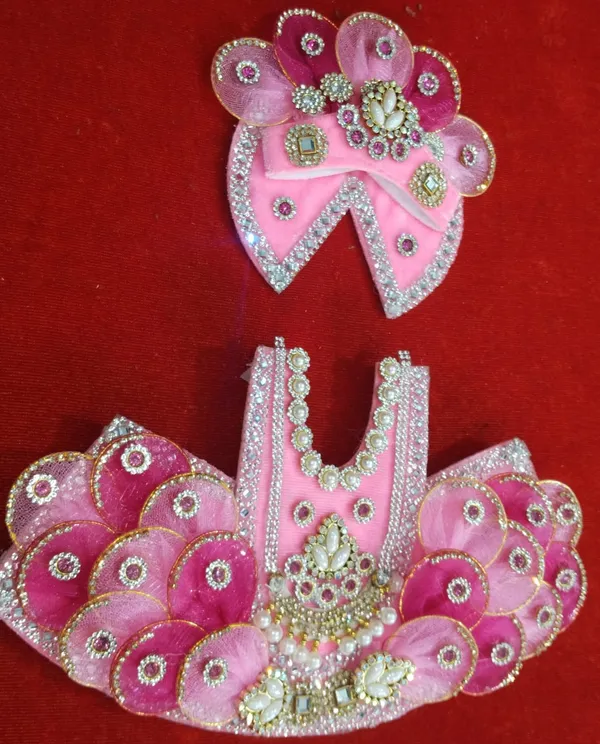 Pink_Rani_Khatu_shayam_ji_dress_Handmade_|_Embroidered