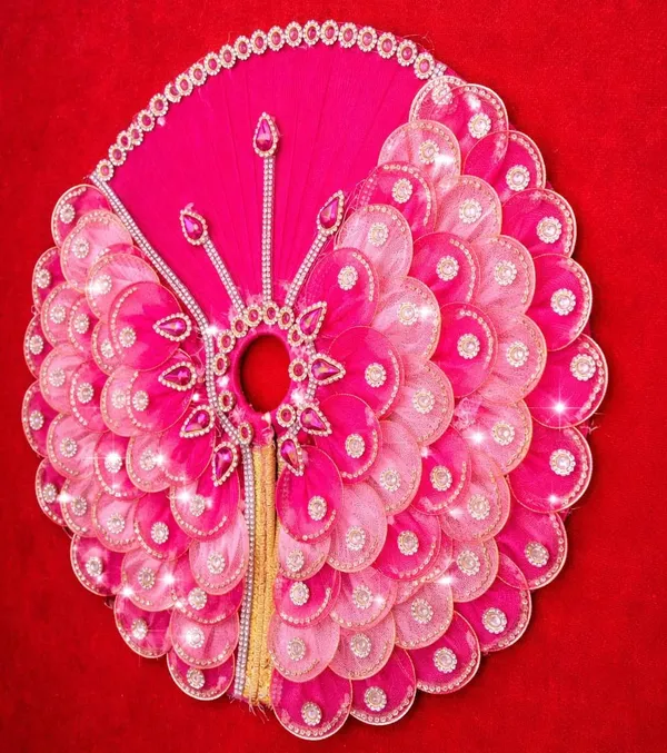 RANI_PINK_BUTTERFLY_Laddu_Gopal_Poshak_Handmade_|_Embroidered_