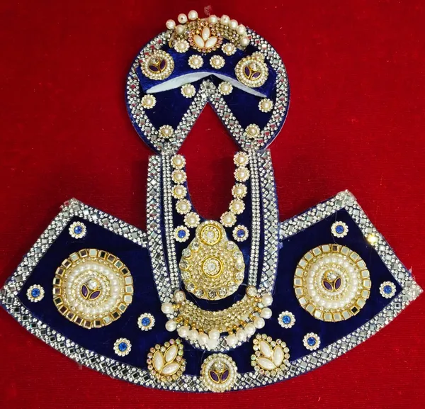 dark_blue_Khatu_shayam_ji_dress_Handmade_|_Embroidered