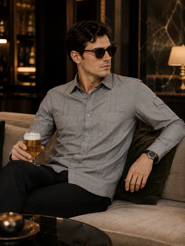 Grey_Cotton_Linen_Regular_Fit_Shirt_For_Men