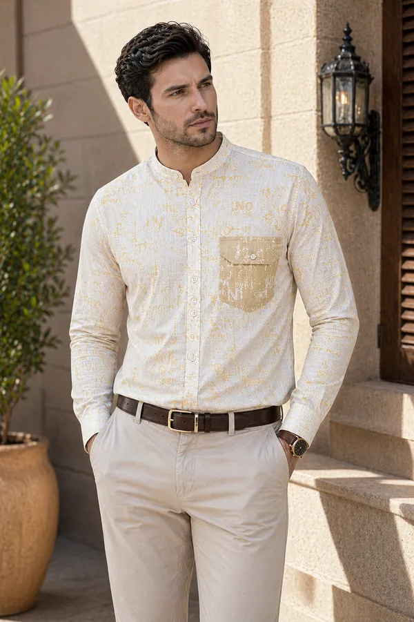 Pastel_Yellow_Striped_Cotton_Linen_Regular_Fit_Shirt_For_Men