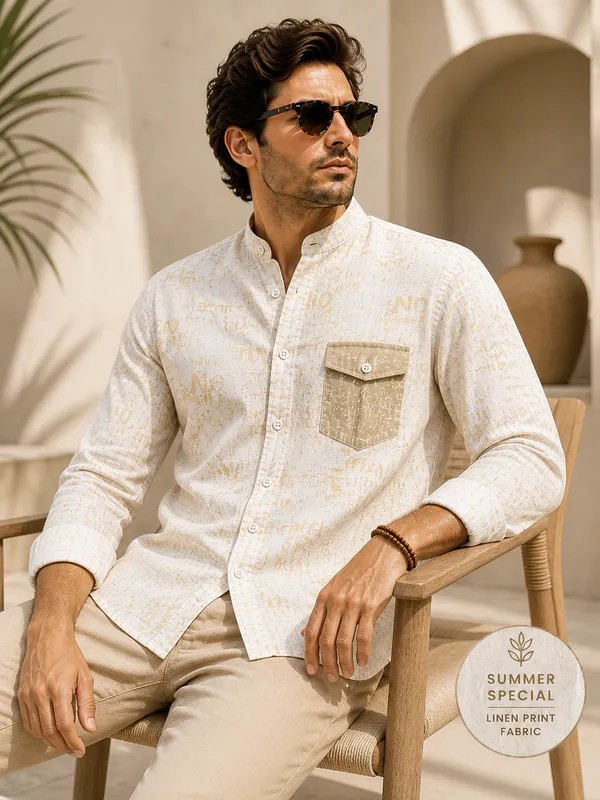 Pastel_Yellow_Striped_Cotton_Linen_Regular_Fit_Shirt_For_Men