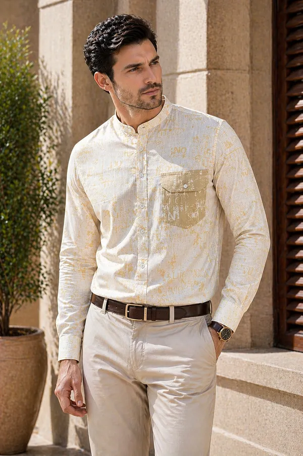 Pastel_Yellow_Striped_Cotton_Linen_Regular_Fit_Shirt_For_Men