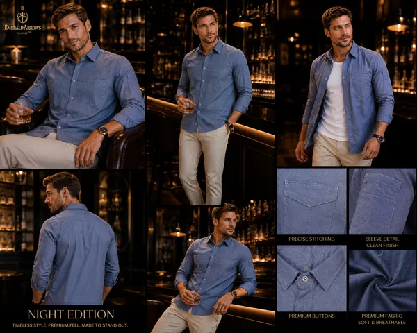 Steel_Blue_Cotton_Linen_Regular_Fit_Shirt_For_Men
