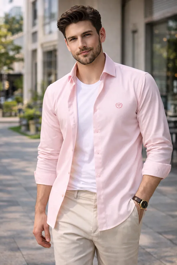 Pink_Cotton_Slim_Fit_Shirt_For_Men