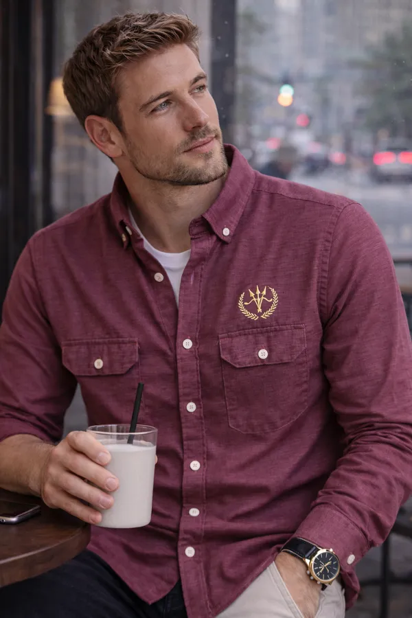 Rich_Maroon_Cotton_Linen_Regular_Fit_Shirt_For_Men