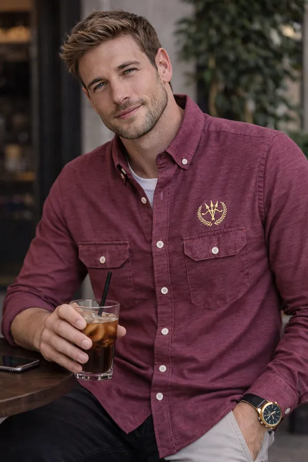 Rich_Maroon_Cotton_Linen_Regular_Fit_Shirt_For_Men