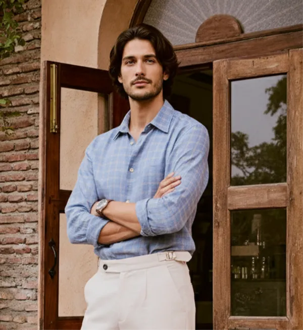 Blue_Cotton_Linen_Regular_Fit_Shirt_For_Men