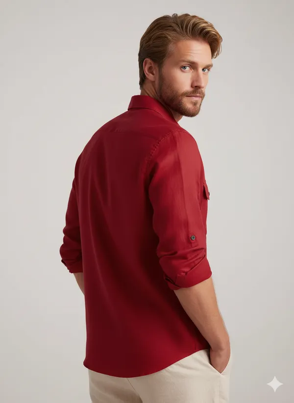 Red_Cotton_Linen_Regular_Fit_Shirt_For_Men