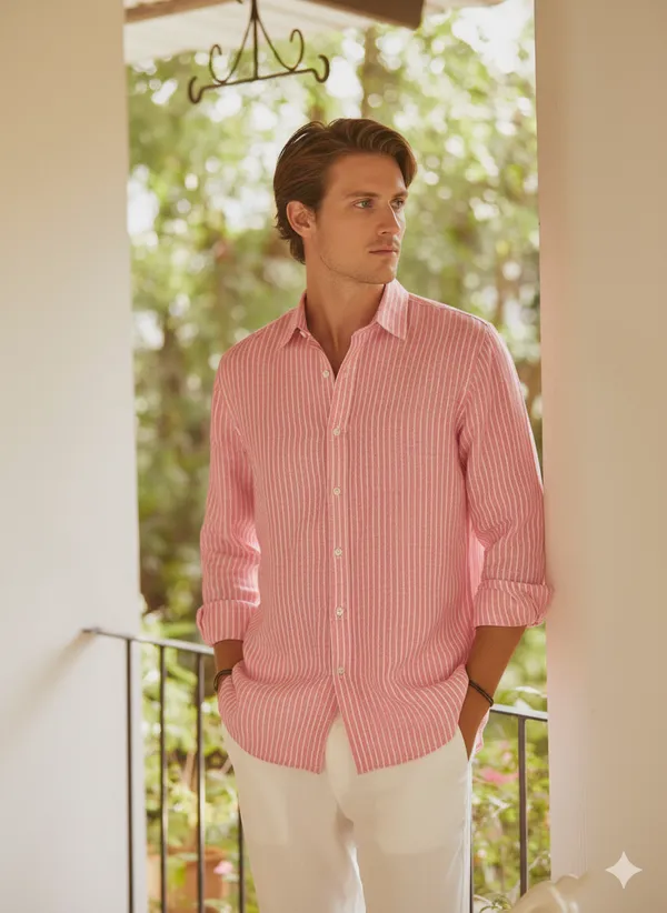 Pink_Cotton_Linen_Regular_Fit_Shirt_For_Men
