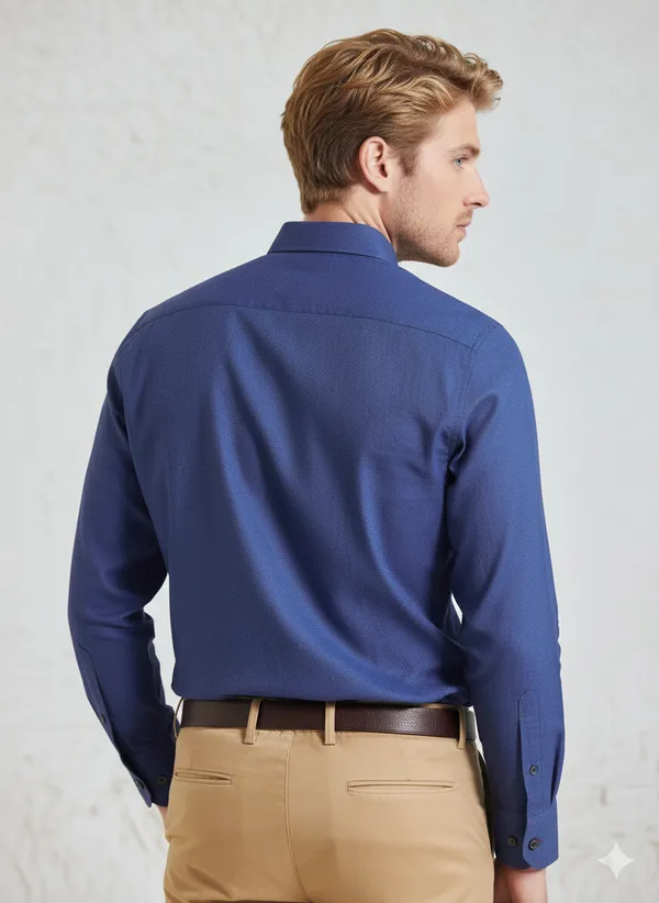 Royal_Blue_Cotton_Linen_Regular_Fit_Shirt_For_Men