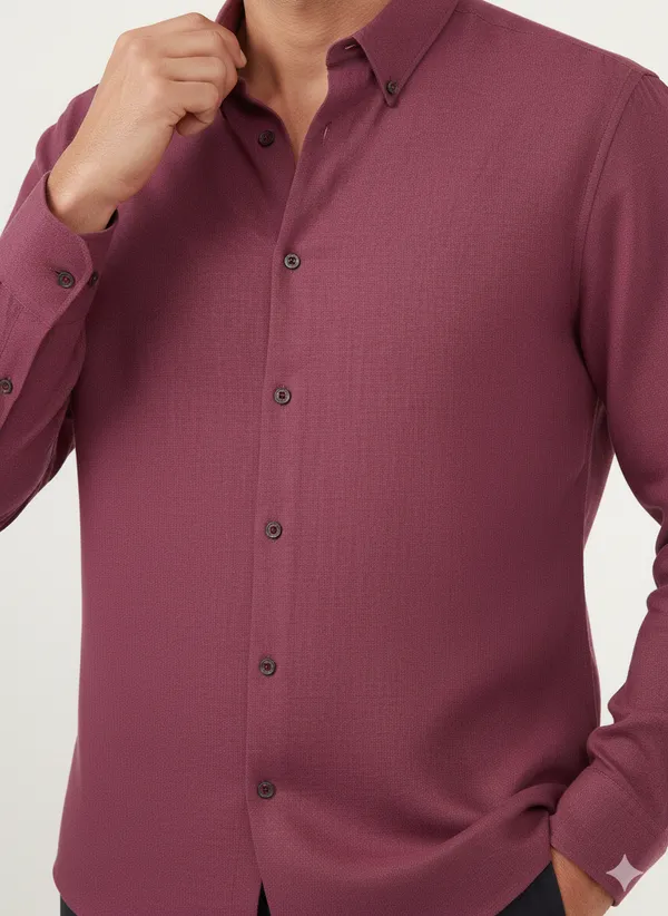 Burgundy_Cotton_Linen_Regular_Fit_Shirt_For_Men
