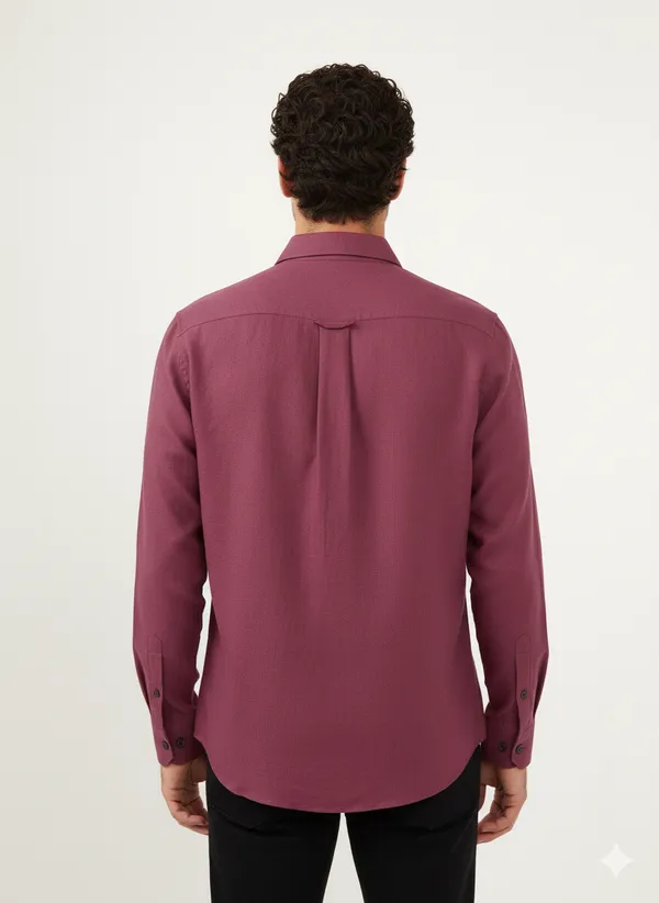 Burgundy_Cotton_Linen_Regular_Fit_Shirt_For_Men